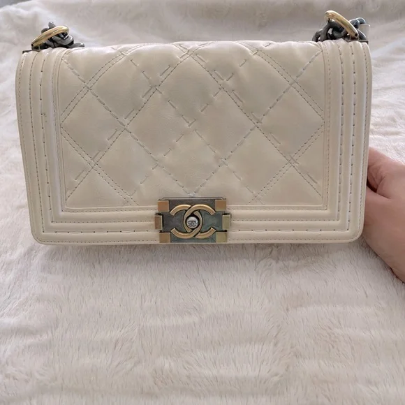 CHANEL | Bags | Chanel Medium Boy Bag In Ivory | Poshmark